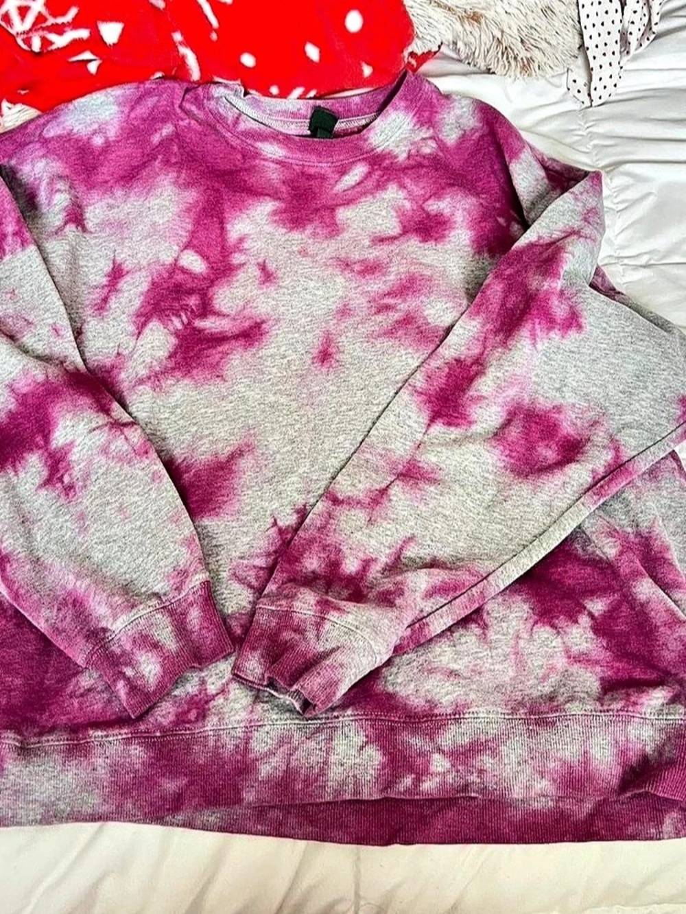 Wild Fable Tie Dye Crewneck Sweatshirt Pink & Gray Medium Like New